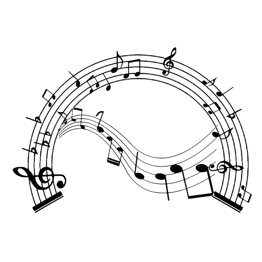 silhouette, musical, note, clef, bass, treble, audio, sound