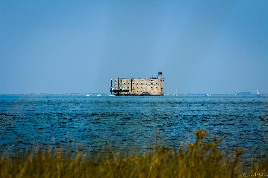 fort boyard, charente-maritime, france, sea, boyardville, castle, HD wallpaper