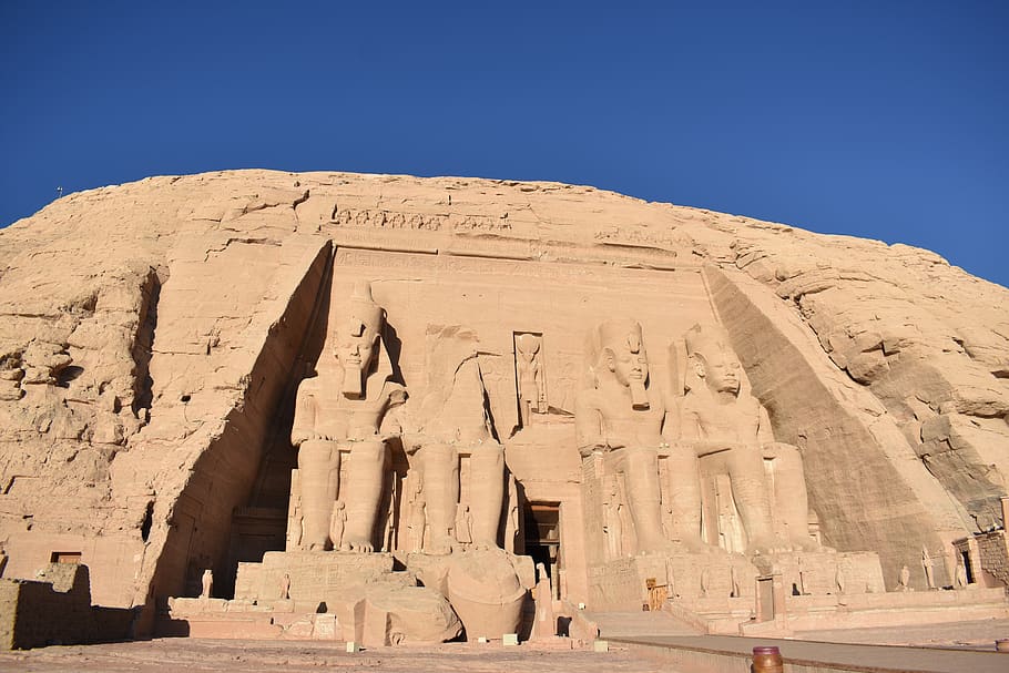 outdoors, soil, nature, egypt, aswan governatore, temple of ramses ii abu simbel HD wallpaper