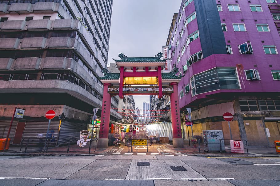 city, road, street, building, architecture, commerce, downtown HD wallpaper