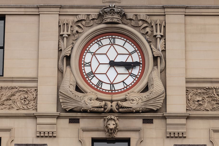 clock, clock face, building, old-fashioned, mason, architecture HD wallpaper