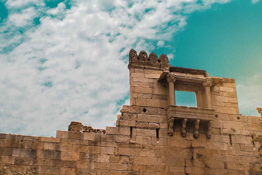 india, pavagadh hills, cloud, sky, gradient, architectural HD wallpaper