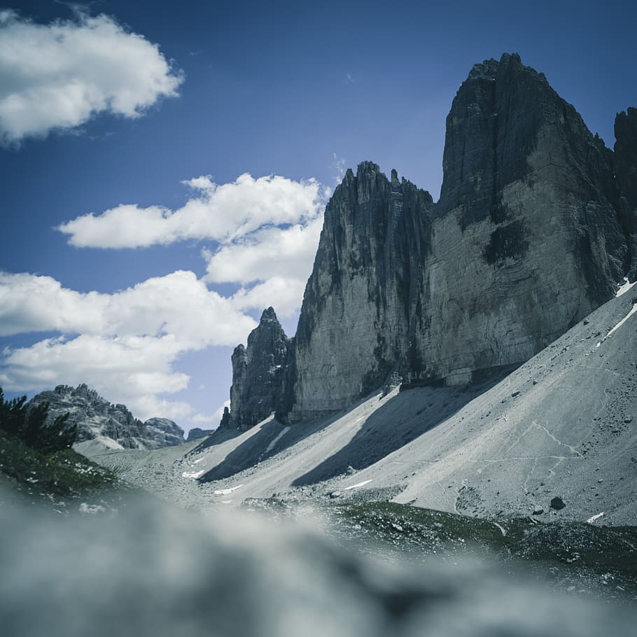 brown mountain under blue sky, nature, outdoors, ice, glacier HD wallpaper
