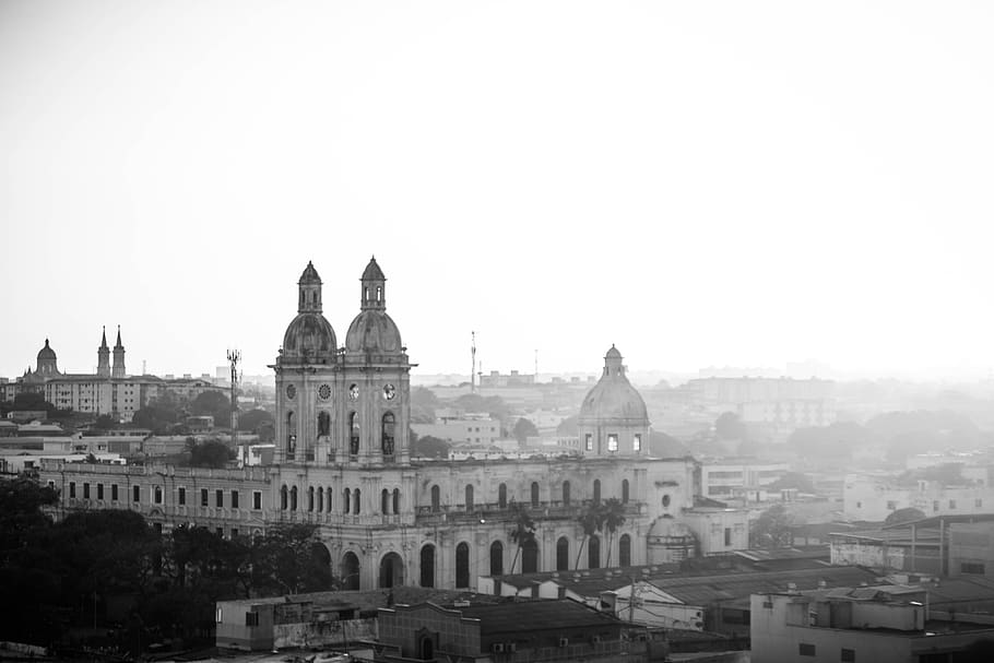 barranquilla, sunset, landscape, light, colombia, city, architecture, HD wallpaper