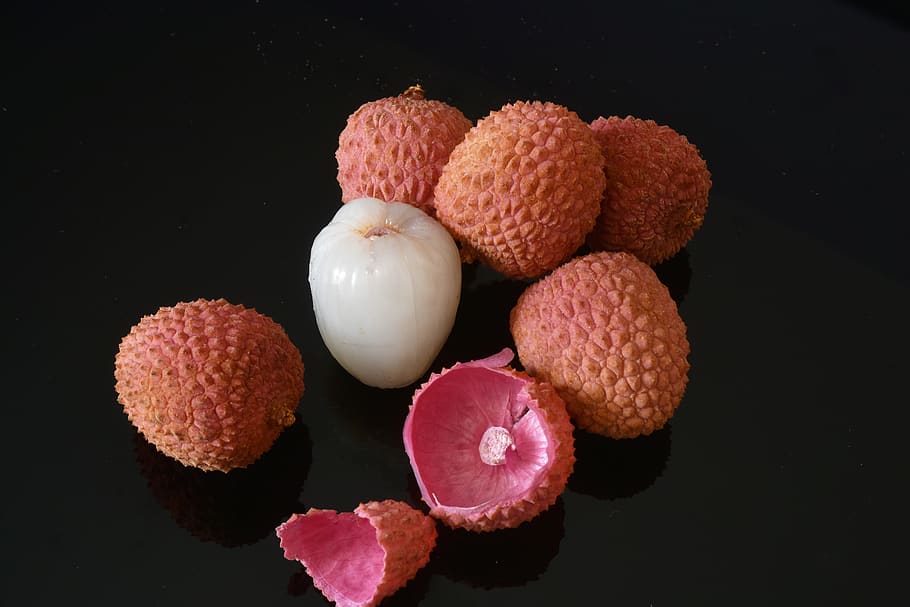 fruit, exotic, litchi, reunion island, food, tropical, delicious