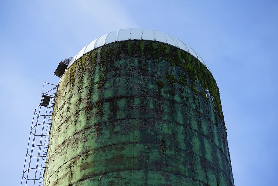 silo, farm, ranch, low angle view, architecture, built structure HD wallpaper