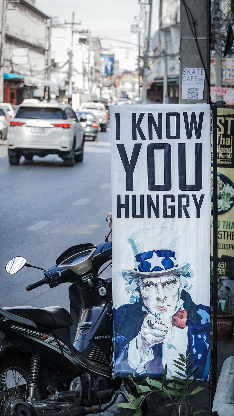 i know you hungry poster, vehicle, transportation, automobile