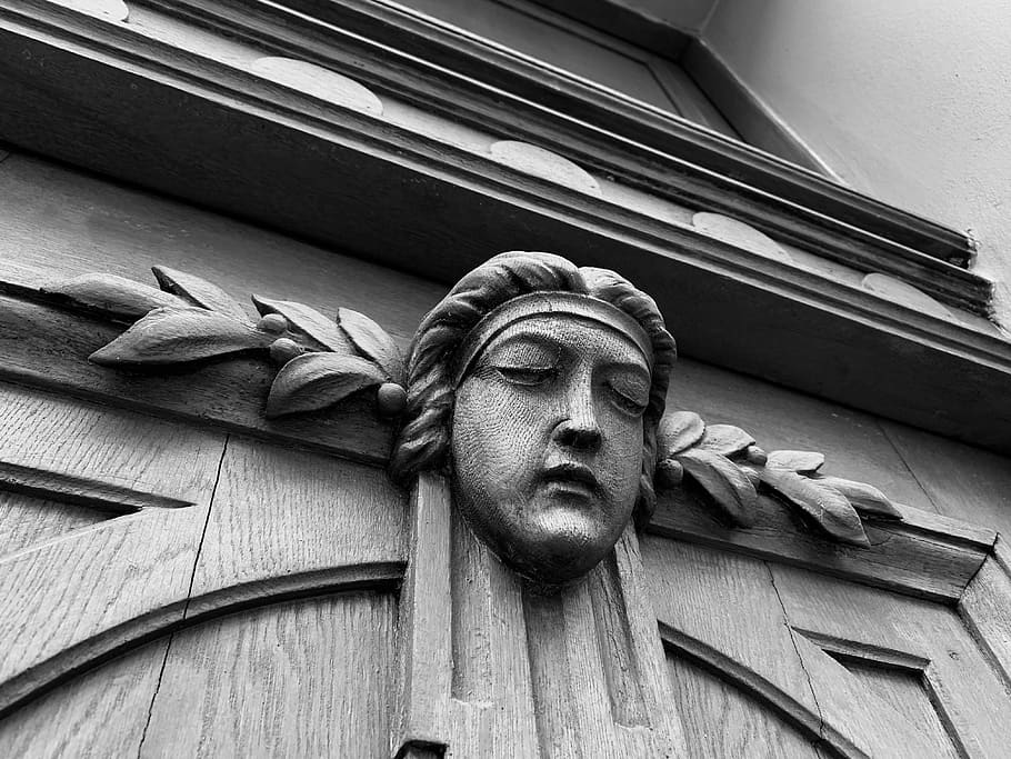 head, statue, sculpture, art, face, fantasy, character, woman HD wallpaper