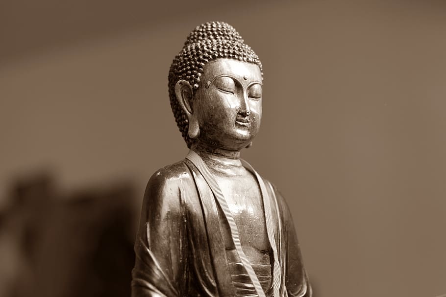 Brown Ceramic Chinese Figurine, art, buddha, Buddhism, focus HD wallpaper