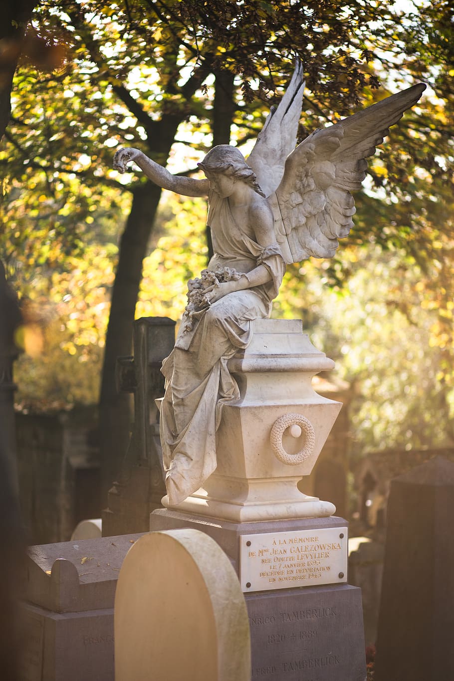 angel statue at daytime, representation, sculpture, art and craft HD wallpaper