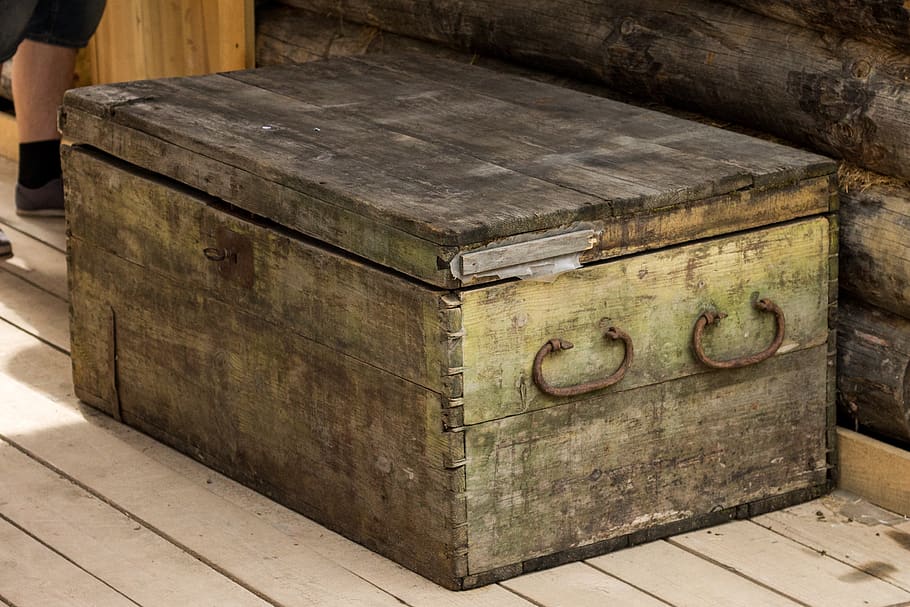 treasure chest, box, fitting, wood - material, container, box - container, HD wallpaper