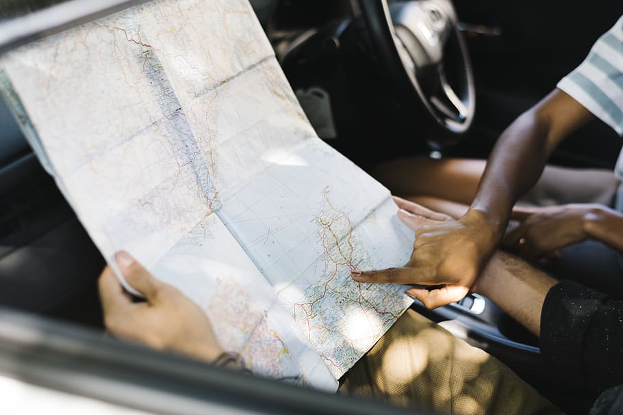 Two People In Vehicle Looking At The Map, destination, direction HD wallpaper