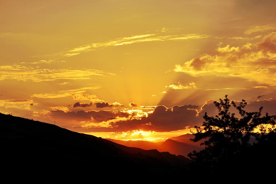 sunset, dawn, solar, nature, landscape, kaçkars, landscapes nature HD wallpaper