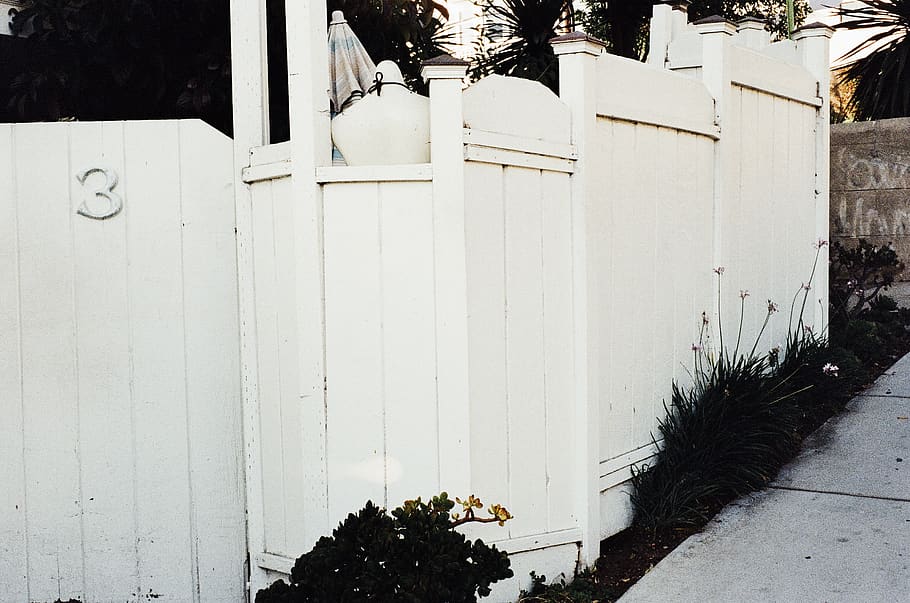 white, gate, fence, sidewalk, house, architecture, built structure HD wallpaper