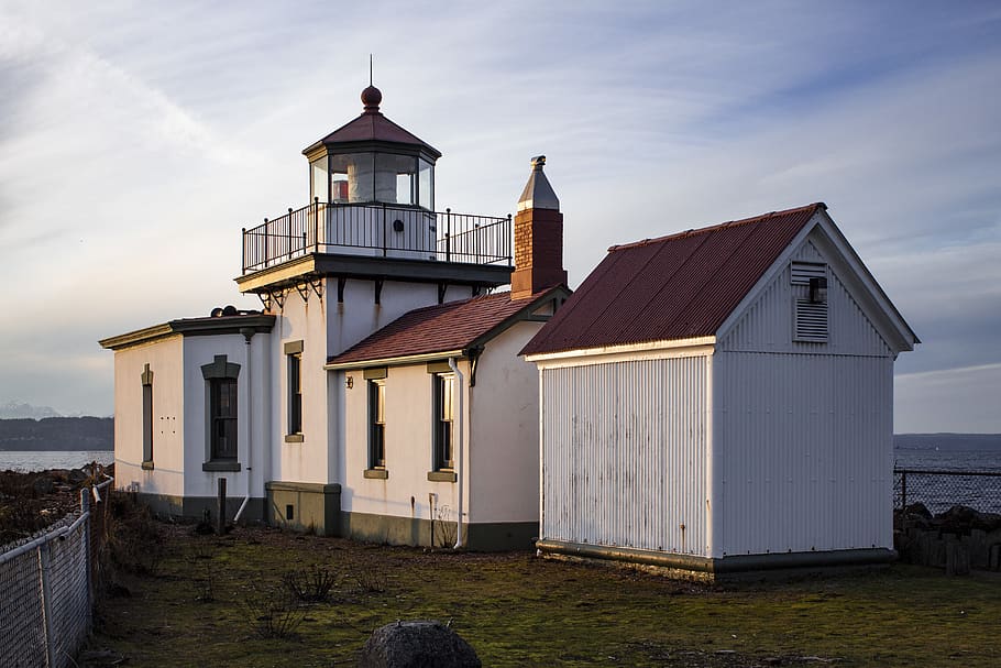 building, architecture, tower, seattle, discovery park, lighthouse HD wallpaper