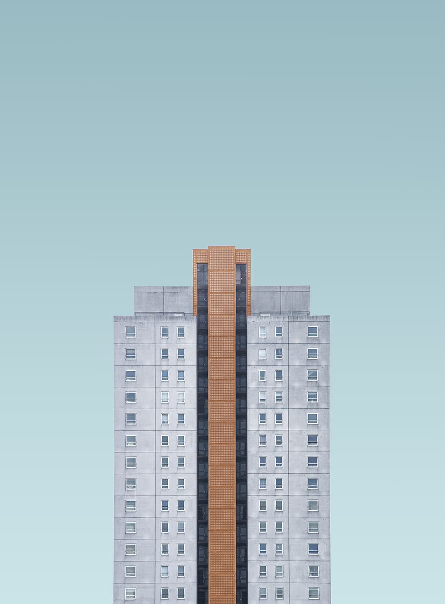 gray and brown high rise building, sky, window, skyscraper, tower HD wallpaper
