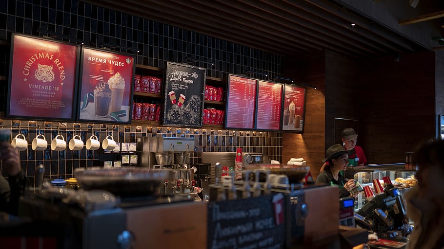 people inside eatery, business, communication, food and drink HD wallpaper