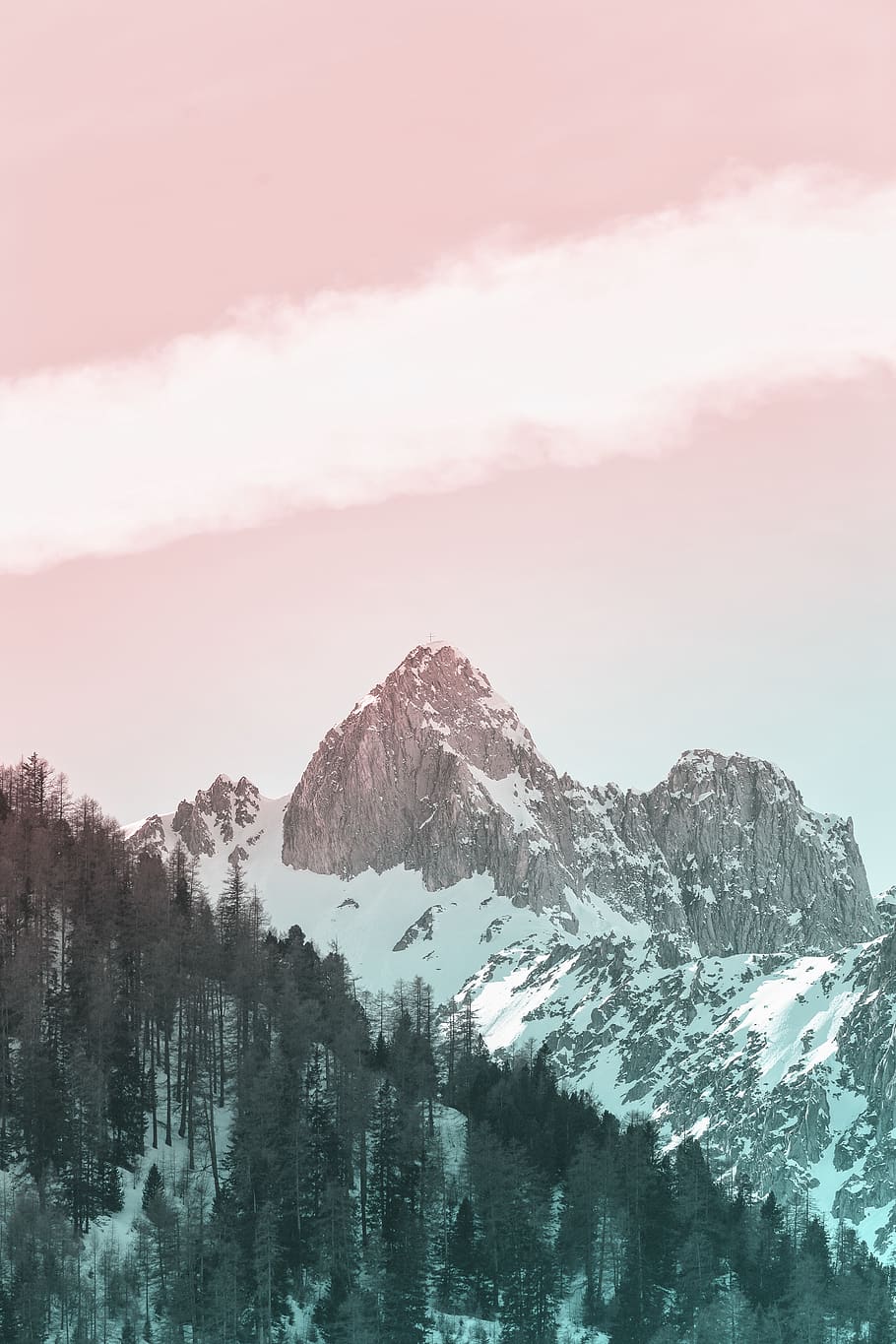 Snow-covered Mountain, beautiful, desktop wallpaper, frost, frozen, HD wallpaper