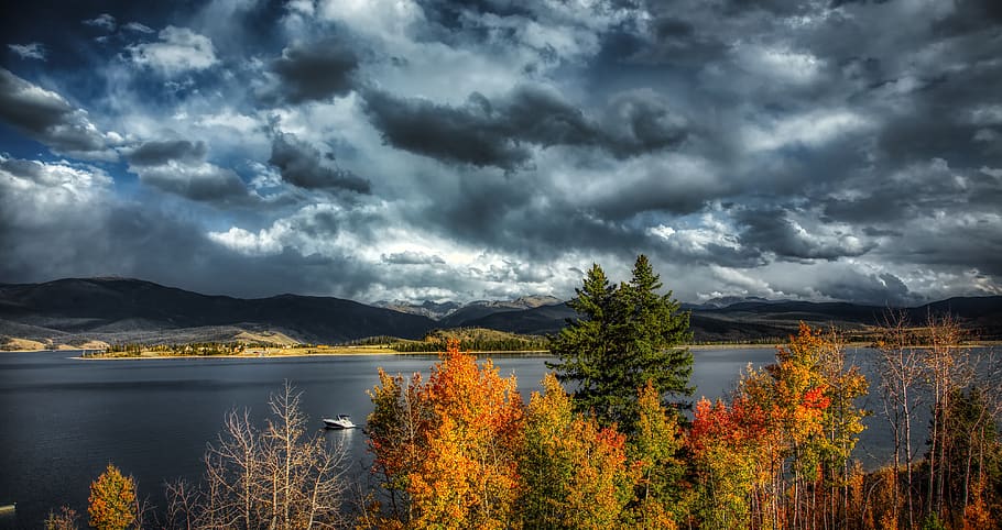 lake granby, colorado, america, tourism, sky, clouds, mood, HD wallpaper