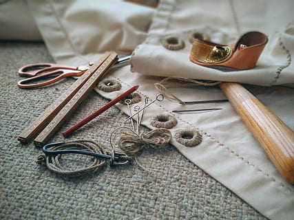 sailmaking, tool, craft, grafting, boats, ship, workshop, construction HD wallpaper