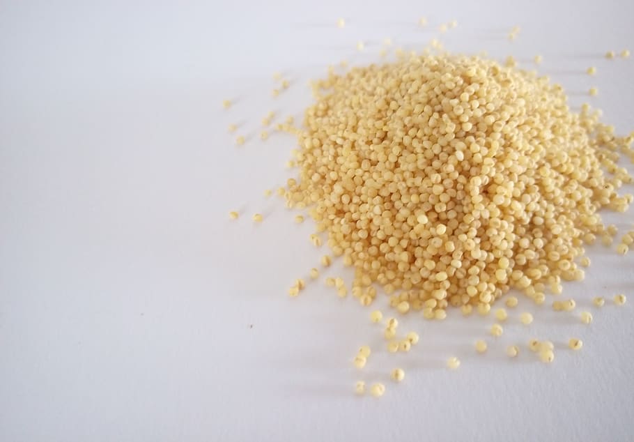 millet, food, grain, golden yellow, close up, bio, healthy, HD wallpaper