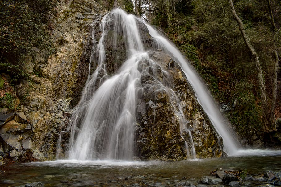 waterfall, nature, river, scenic, scenery, winter, chantara falls HD wallpaper