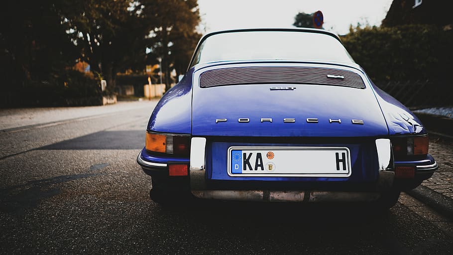 blue Porsche car, transportation, vehicle, automobile, germany HD wallpaper