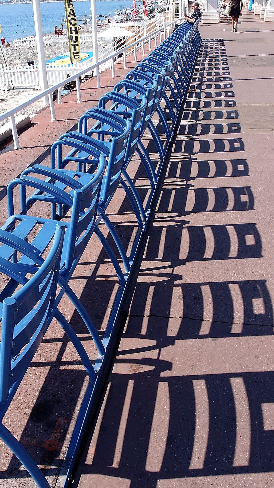 france, nice, seat, chair, in a row, empty, absence, shadow HD wallpaper