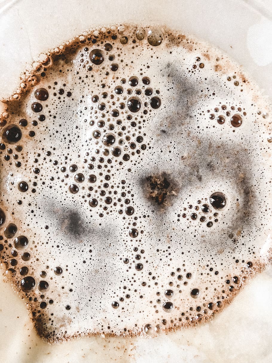 chemex, coffee, pour-over, blooming, brewing, bubbles, filter coffee, HD wallpaper