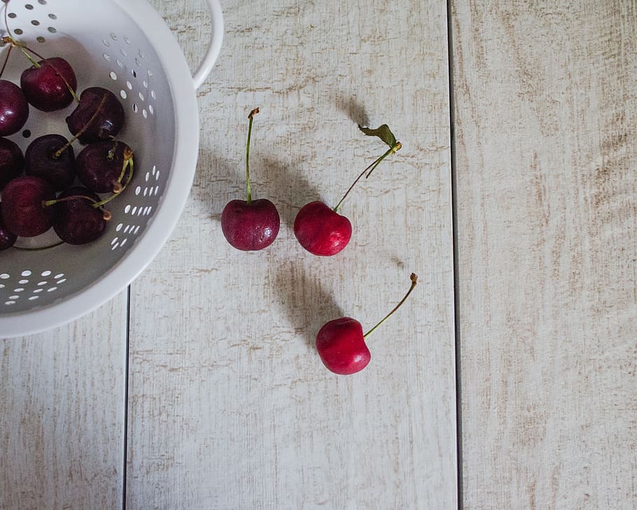 cherries, fruit, ripe, red, delicious, fresh, food, sweet, healthy HD wallpaper