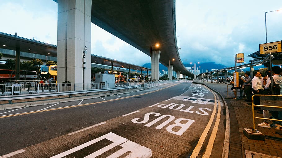 gray and black asphalt roafd, road, person, human, way, hong kong HD wallpaper