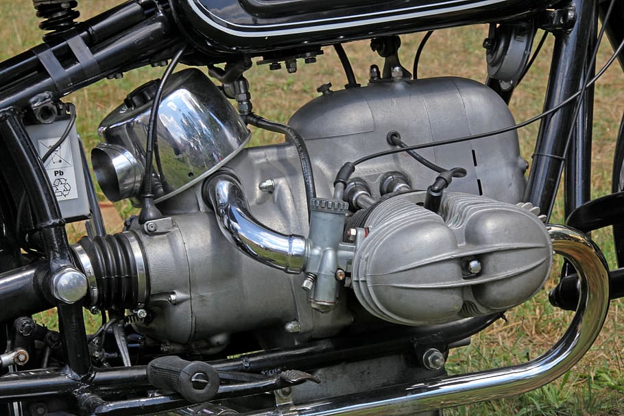 motorcycle, oldtimer, boxer, bmw, two wheeled vehicle, technology HD wallpaper