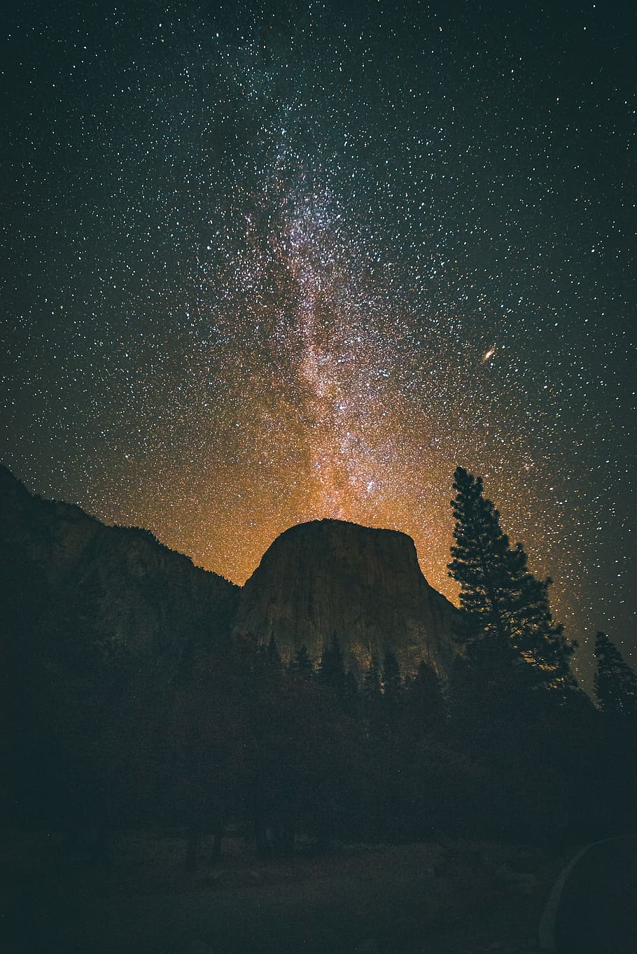 starry night on mountain, sky, scenics - nature, beauty in nature HD wallpaper