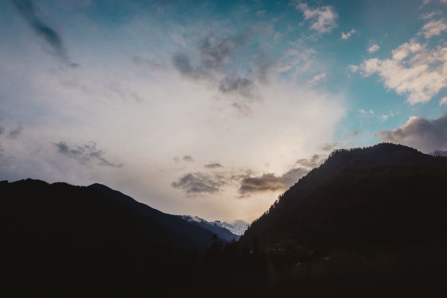 Silhouette Of Mountain, daylight, landscape, nature, scenic, sky HD wallpaper