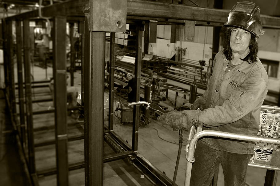 welder, one person, indoors, occupation, real people, industry HD wallpaper
