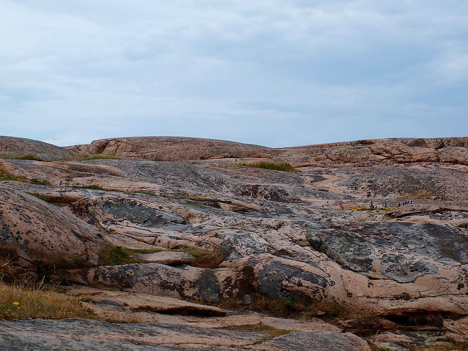 cliff, mountain, nature, cloud, outdoor, stones, scenic, blue HD wallpaper