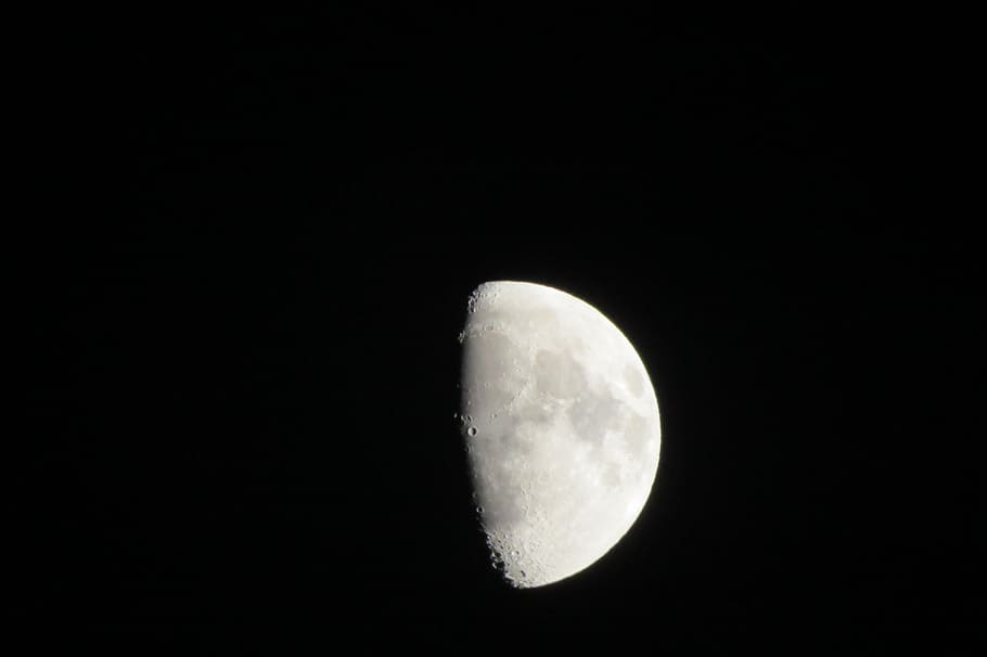 moon, winter, space, astronomy, night, sky, planetary moon HD wallpaper