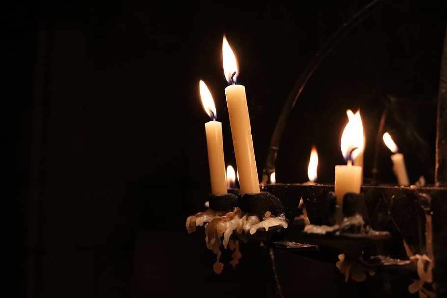 germany, flickering, wax candle, flame, candles, light, fire, HD wallpaper