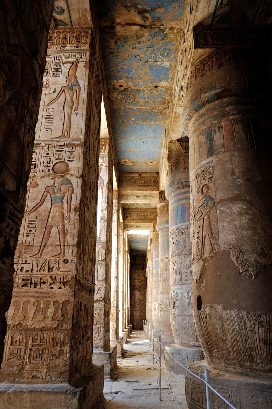 Concrete Building, ancient, architecture, columns, egypt, Hieroglphys