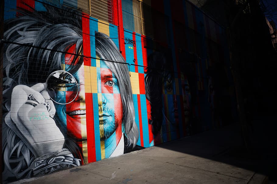 man's face graffiti, architecture, art and craft, multi colored HD wallpaper