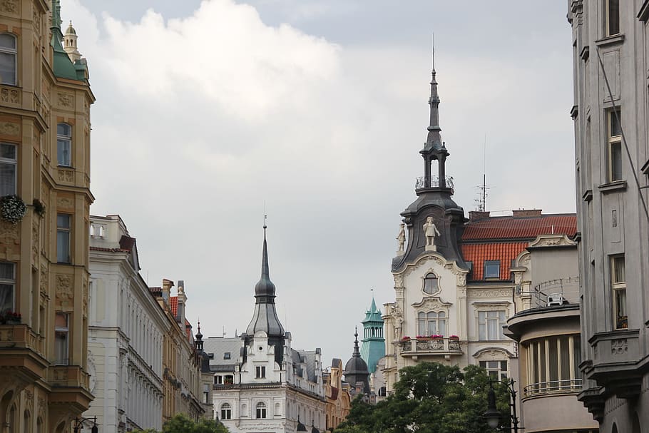 Prague, street, building exterior, built structure, architecture HD wallpaper