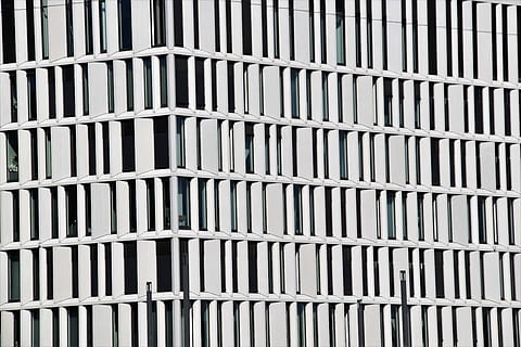 white concrete building view, office building, window, germany HD wallpaper