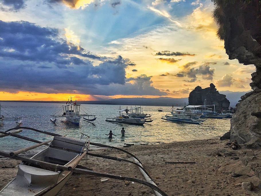 philippines, dauin, lighthouse trek, water, sky, sea, cloud - sky HD wallpaper