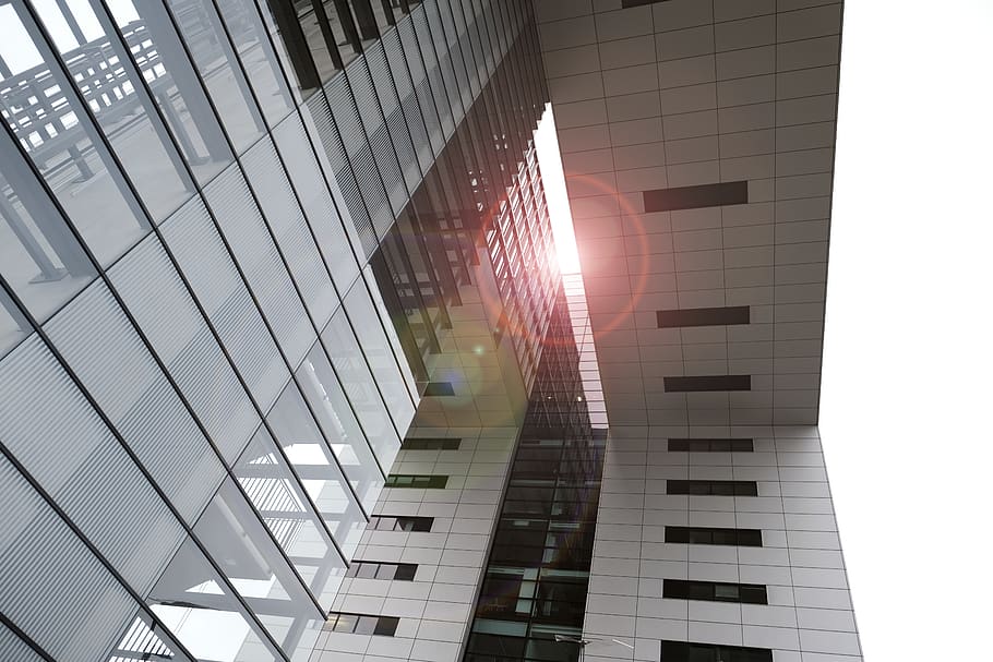 architecture, skyscraper, building, glass front, city, cologne HD wallpaper