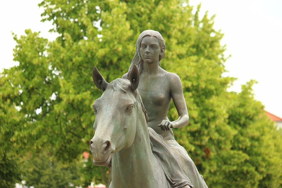 equestrian statue, art, ludwigslust-parchim, sculpture, figure, HD wallpaper