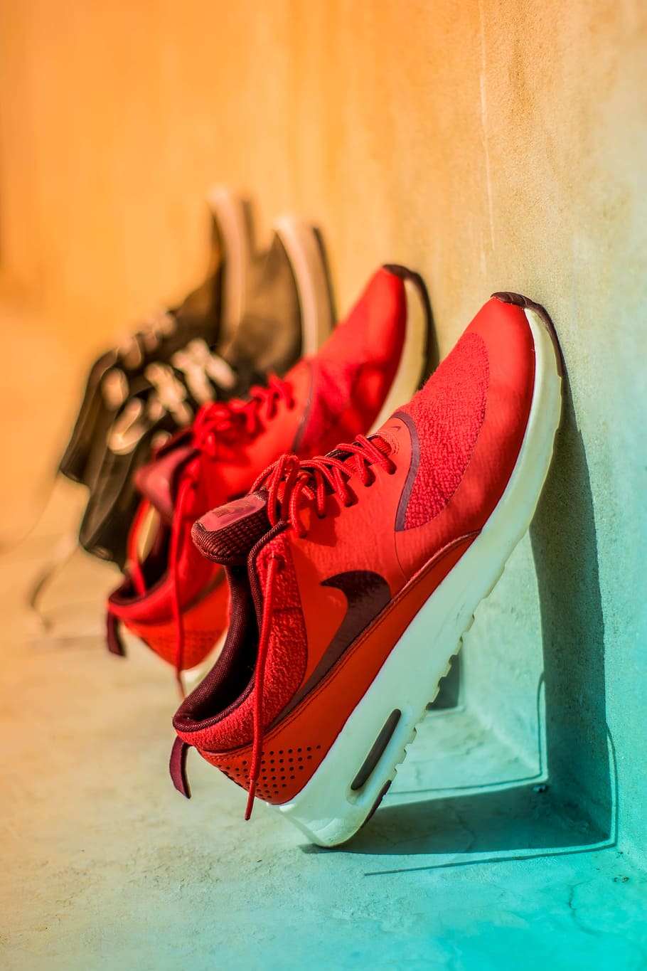 HD wallpaper: Focus Photography of Pair of Red Nike Running Shoes, best,  classic | Wallpaper Flare