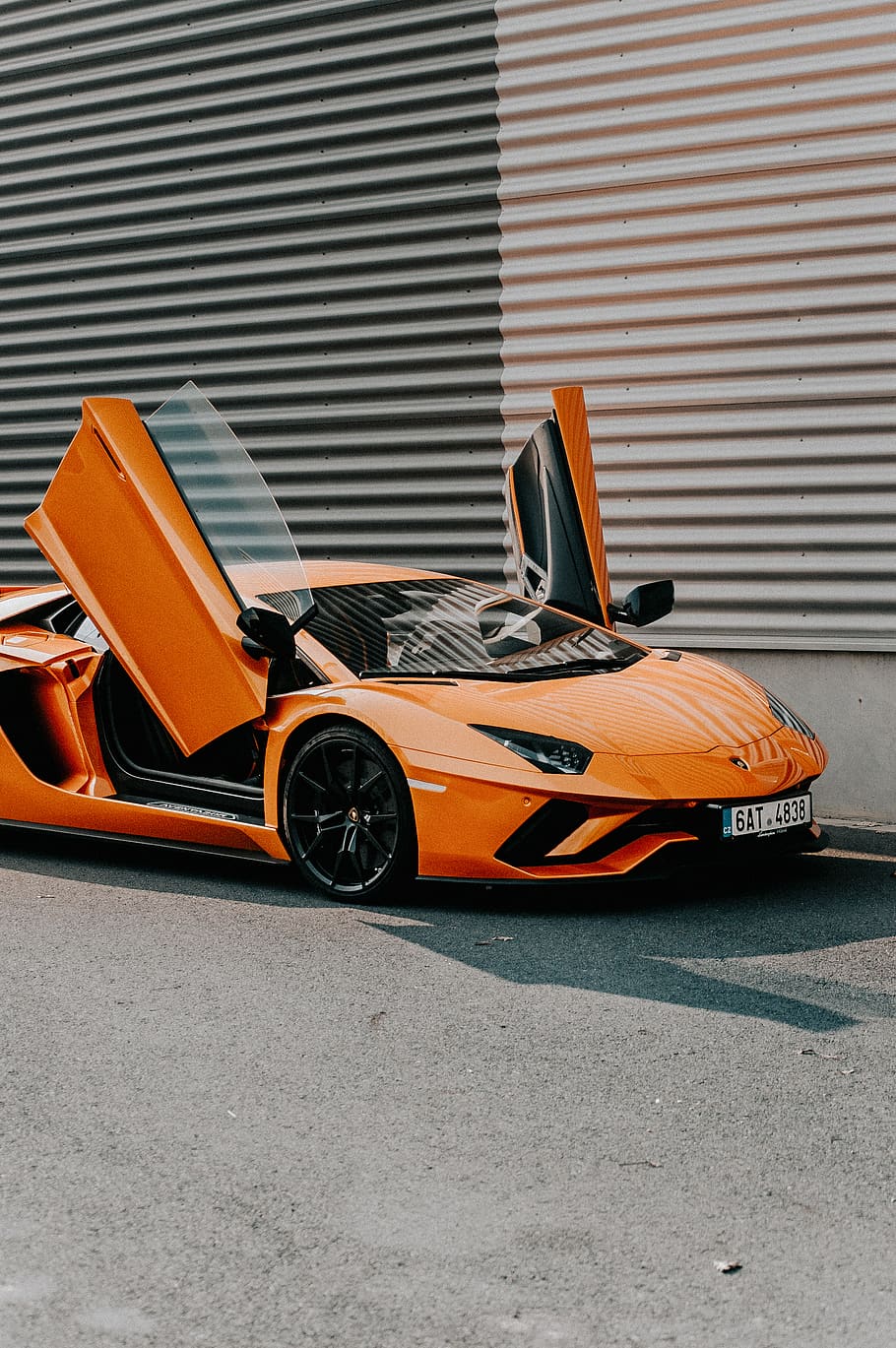 orange Lamborghini coupe, mode of transportation, car, motor vehicle HD wallpaper