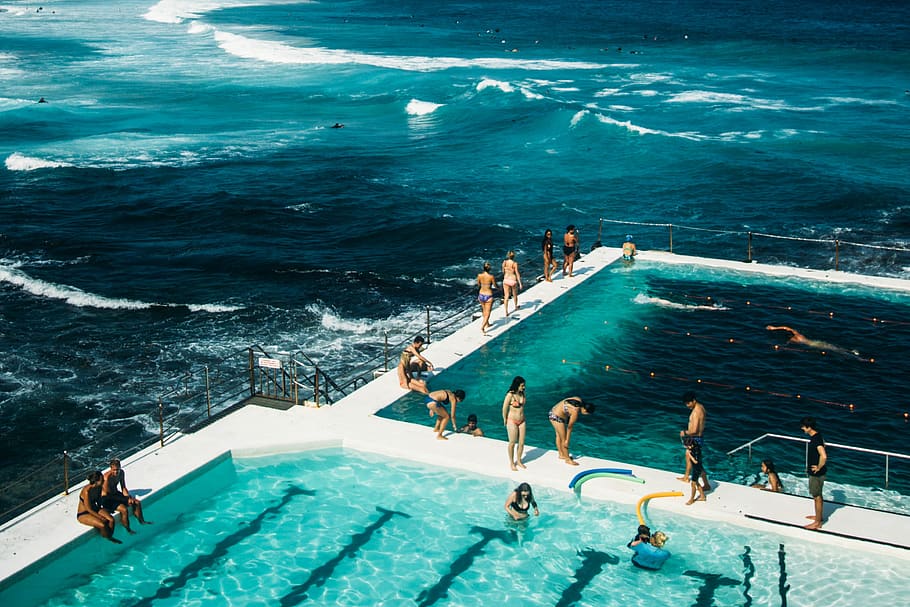 Sea, human, water, person, sport, sports, swimming, pool, swimming pool HD wallpaper