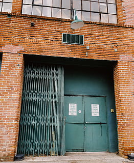 closed green gate, brick, pasadena, door, united states, 330 s fair oaks ave HD wallpaper
