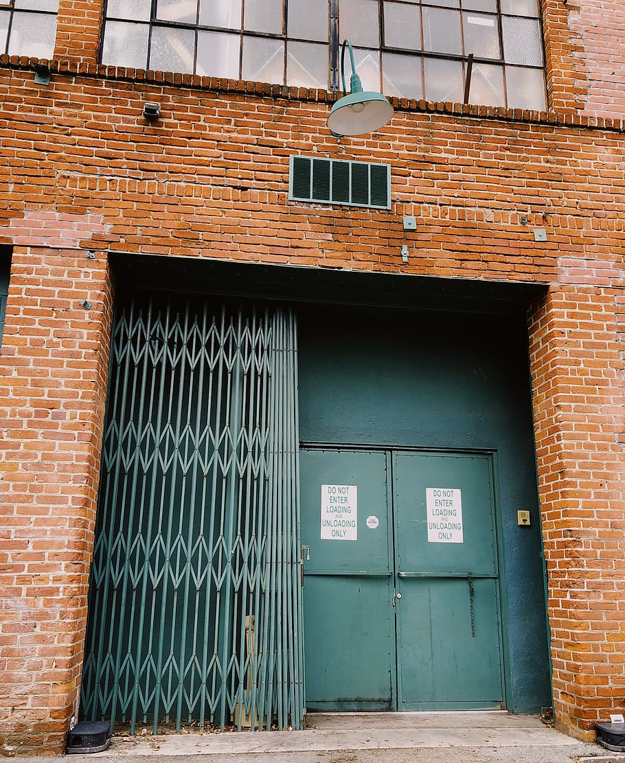 closed green gate, brick, pasadena, door, united states, 330 s fair oaks ave HD wallpaper